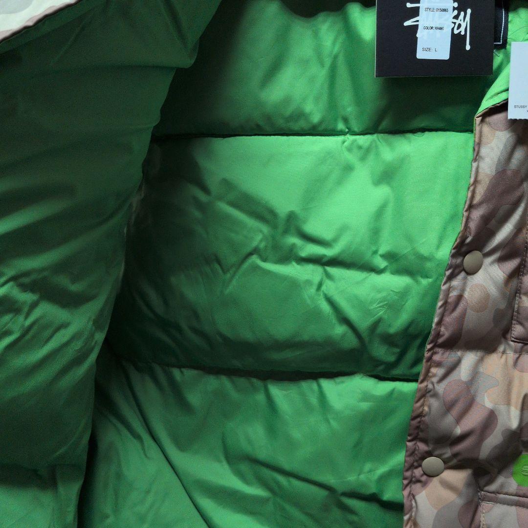 STUSSY カモ柄 ダウンベスト Lサイズ 汚れ確認1500円引き