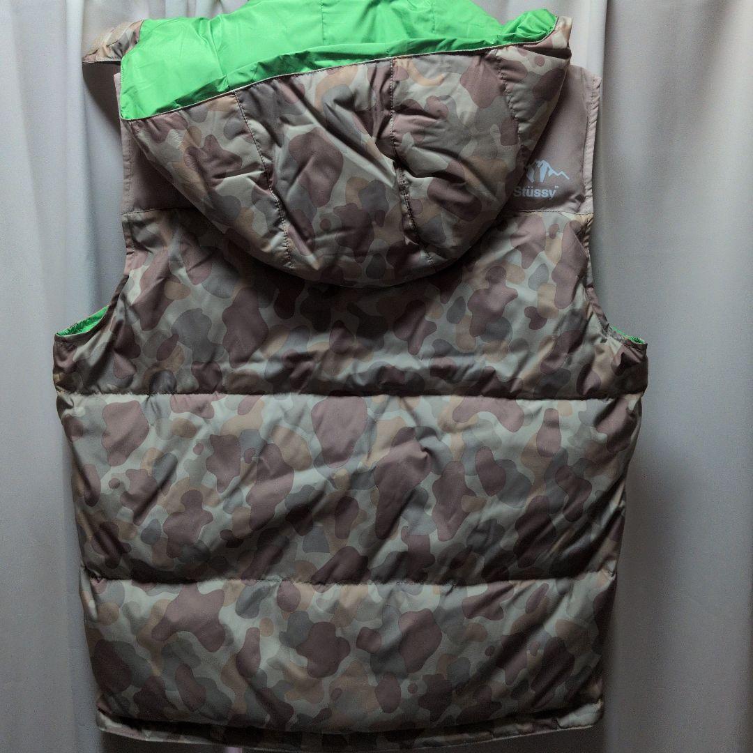 STUSSY カモ柄 ダウンベスト Lサイズ 汚れ確認1500円引き