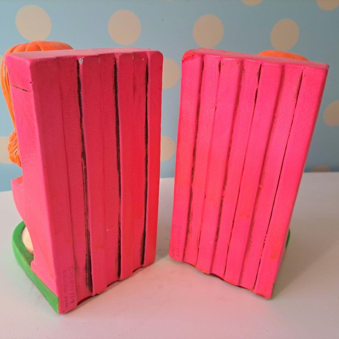 ビンテージ　ブックエンド　ピアノと女の子とネコ　ホリデーフェアー