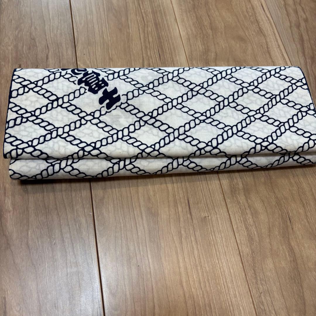 超美品　しつけ付き　綿　反物　リメイク　ハンドメイドに　力士　相撲　北の富士　白