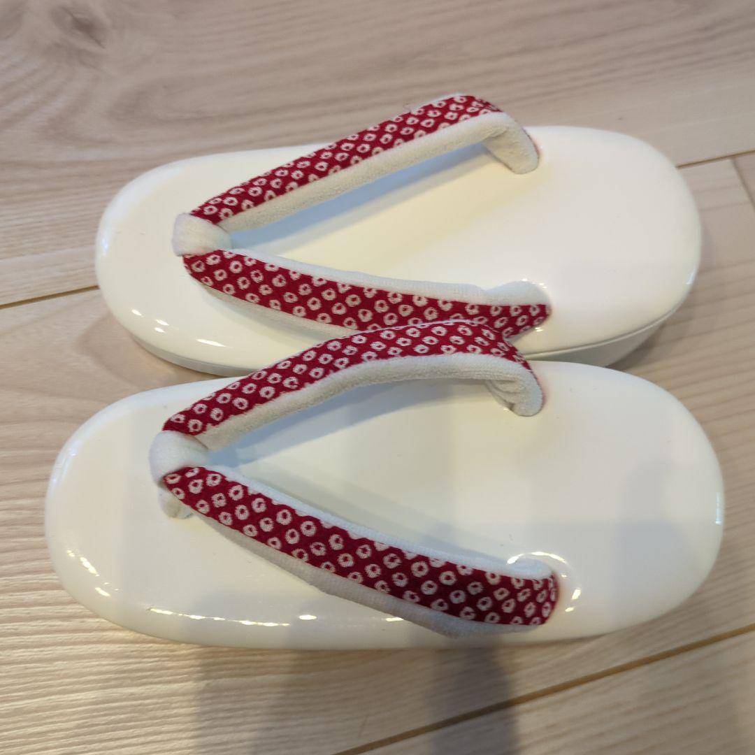 美品★3歳★白い被布＆紫花着物＆白草履小物