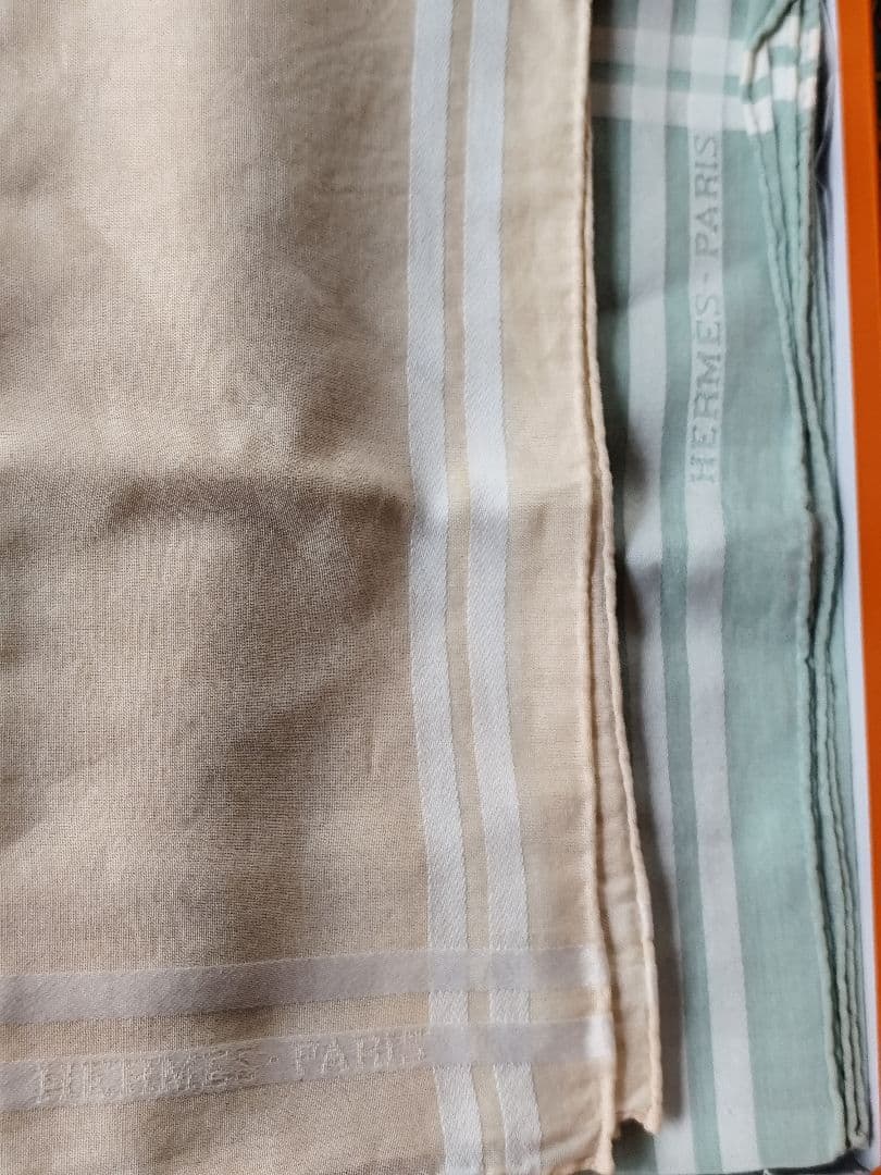 週末セールエルメス コットン ハンカチ 2枚セット