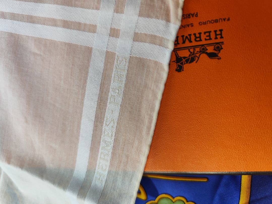 週末セールエルメス コットン ハンカチ 2枚セット