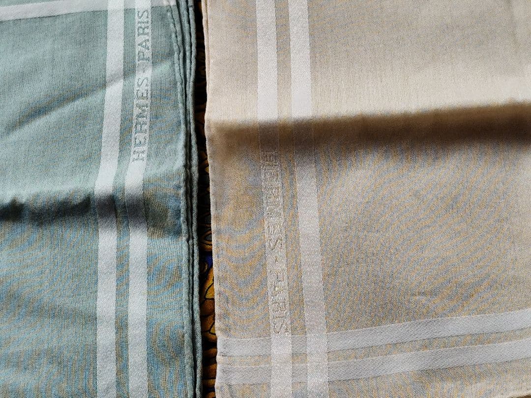 週末セールエルメス コットン ハンカチ 2枚セット