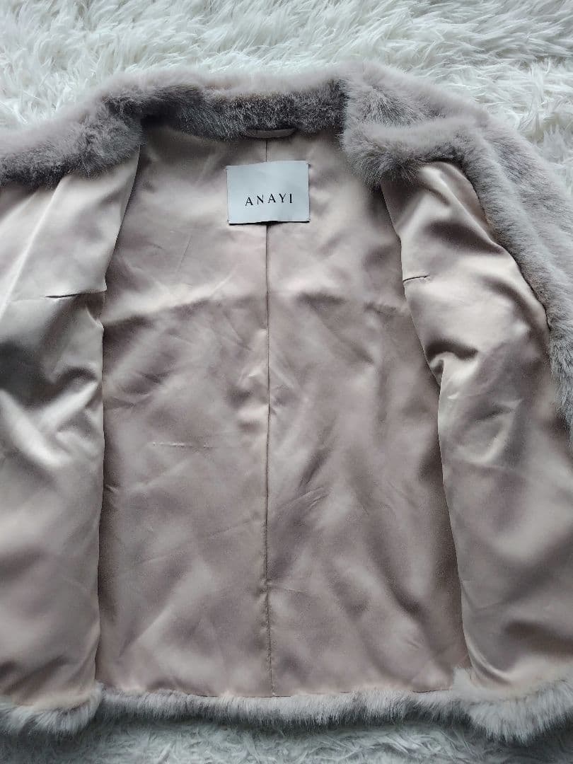 未使用級♡ANAYI アナイ ふわふわ♡ フェイクファーコート ショート丈 38