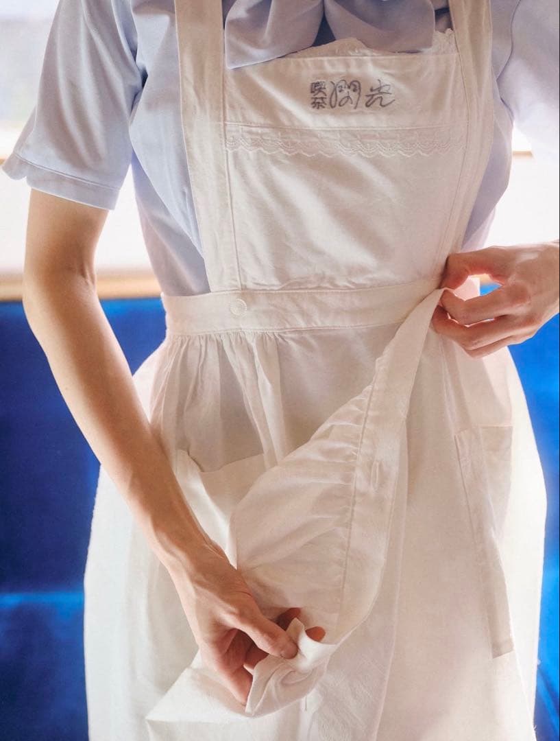 喫茶閃光×ONLY CHILD コラボエプロン　ホワイト コットン エプロン