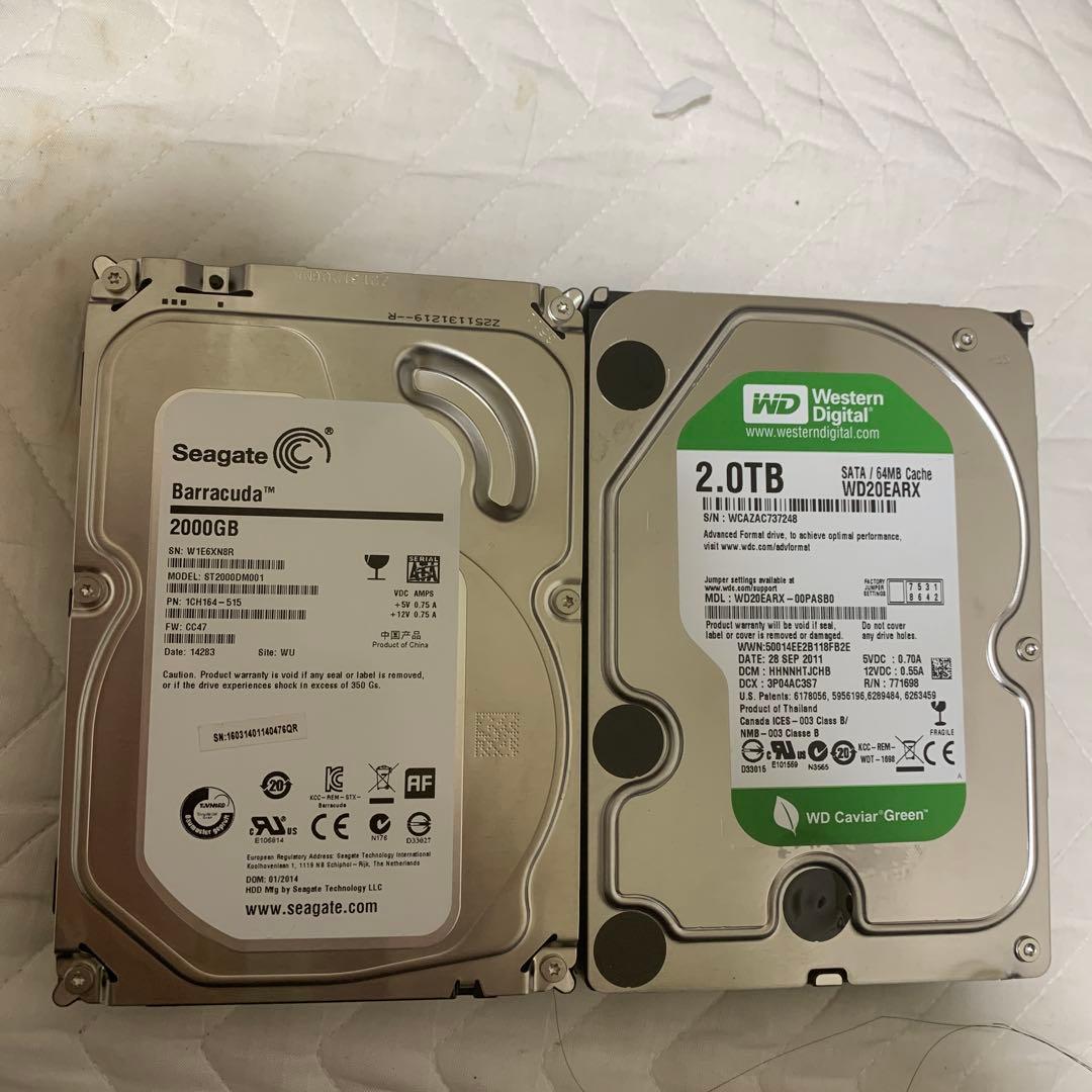 Seagate 2TB HDD 正常 使用時間0h ほぼ新品