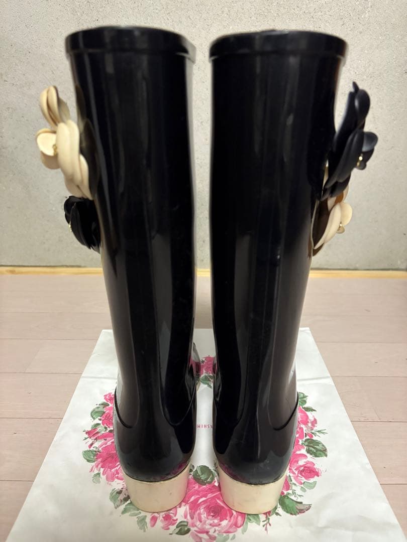 CHANEL　カメリア　レインブーツ　正規品