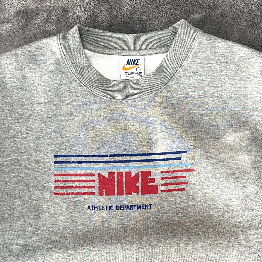 s*様 ★希少レア★NIKE ナイキ ゴツナイキ スウェット L グレー センタ