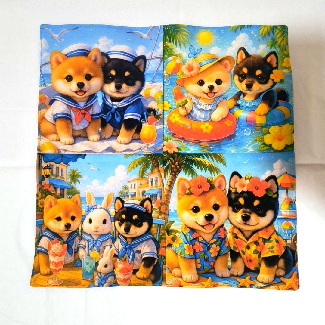 豆柴助様】ハンドメイドオーダー★柴犬★ハンカチ&エコバッグ&ストラップ　8点