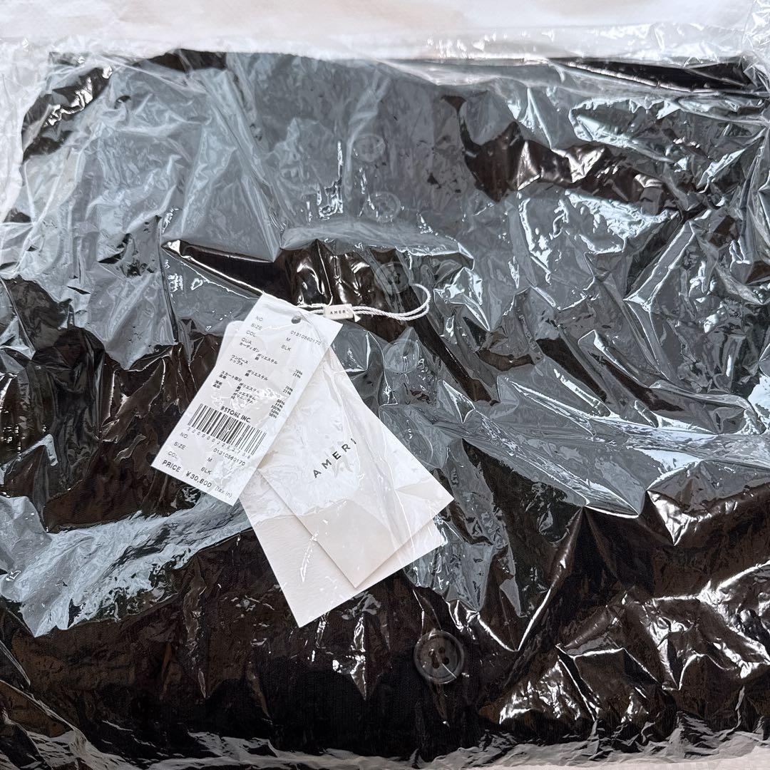 Ameri　KNIT DOCKING VOLUME DRESS