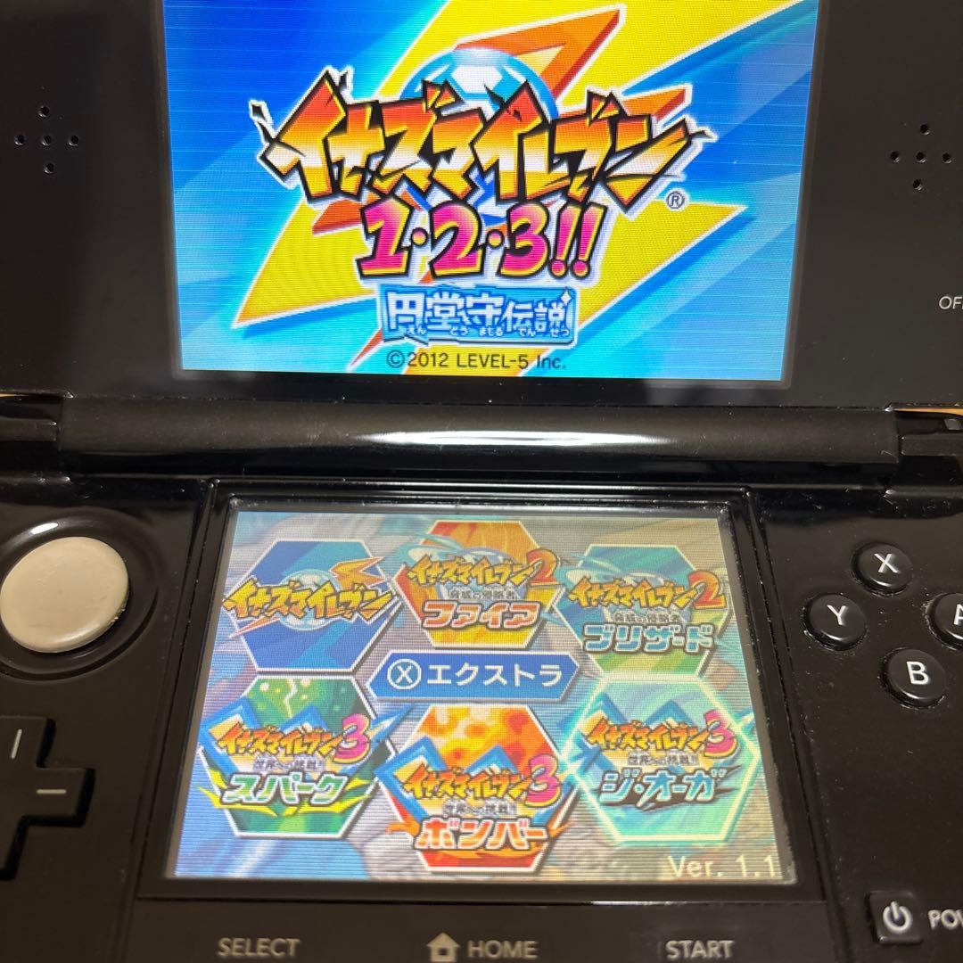 【美品、動作確認済み】3DS イナズマイレブン1・2・3 円堂守伝説、GOダーク