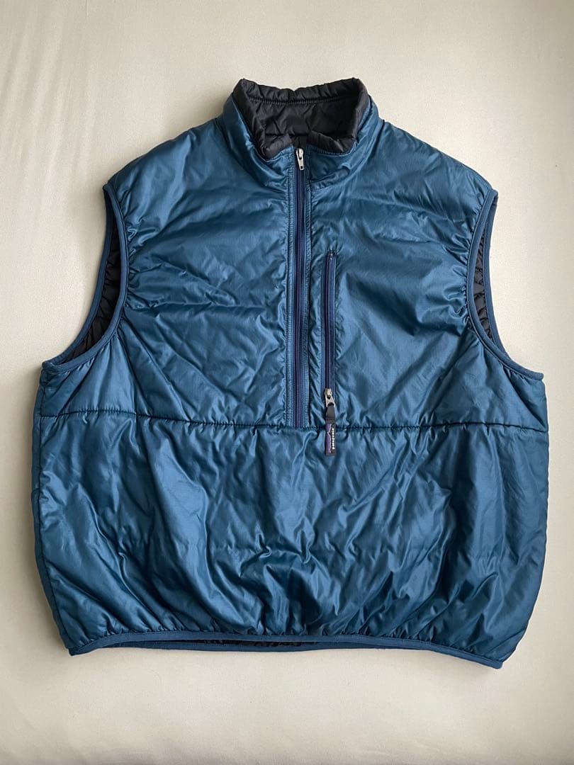 希少99年USA製patagoniaパタゴニア パフボール ベストLネイビー