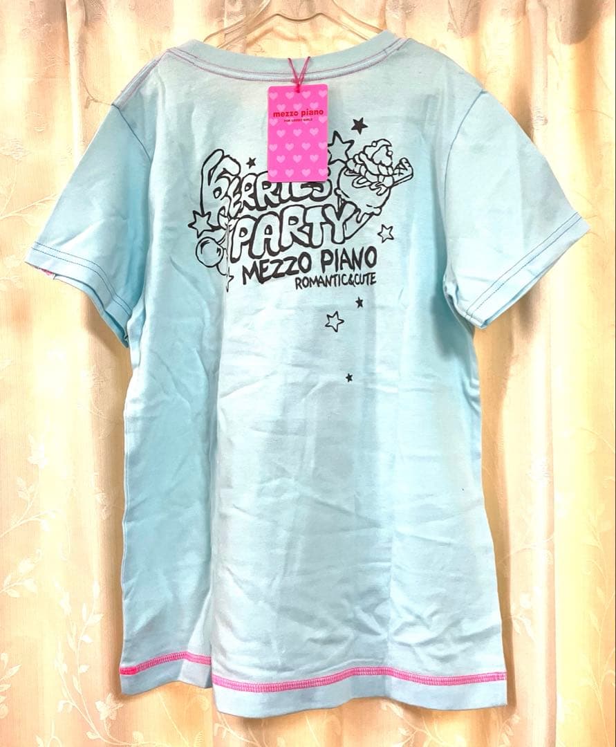 【平成レトロ】新品タグ付　メゾピアノ 水色　ベリエちゃんTシャツ 160
