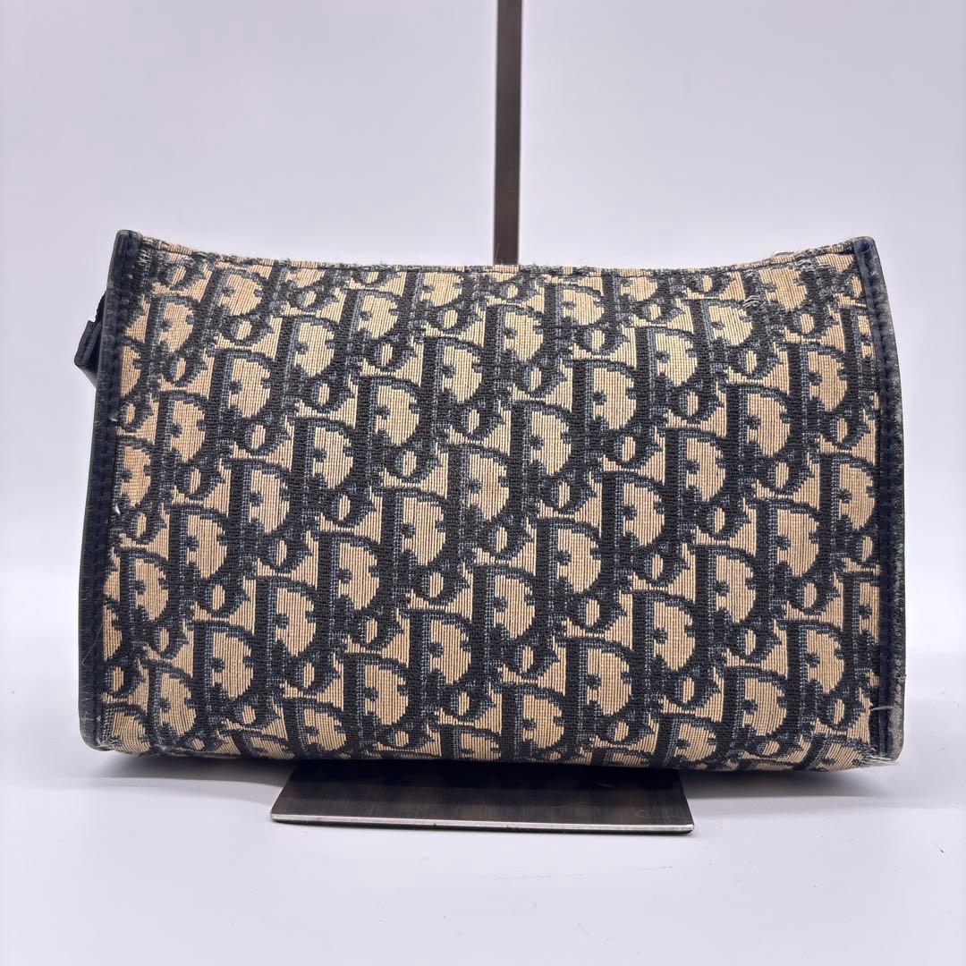 希少　Dior ディオール ポーチバッグ トロッター柄 クラッチ　ネイビー