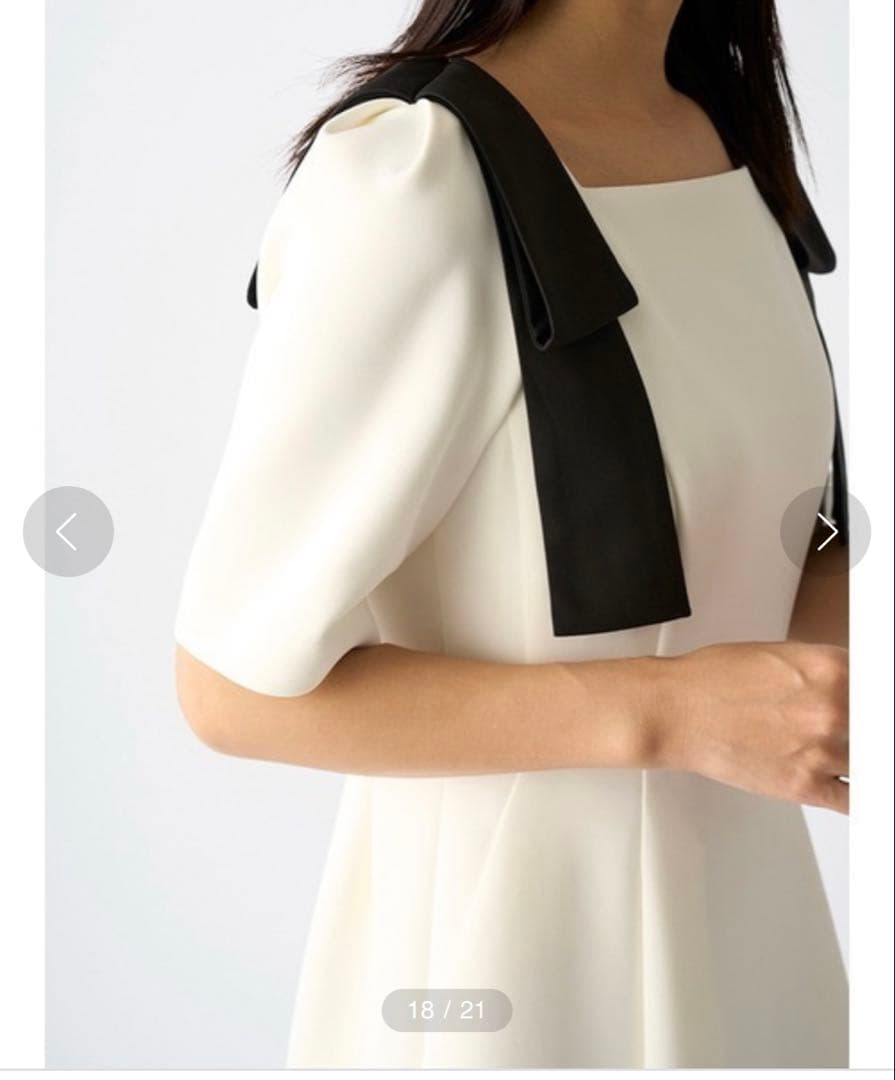 ⭐︎新品⭐︎ セルフォード　ショルダーリボンワンピース　オフホワイト　36