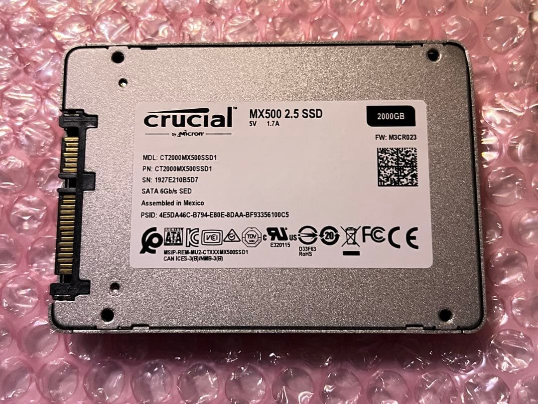 crucial MX500 2.5インチ SSD 2000GB(2TB)