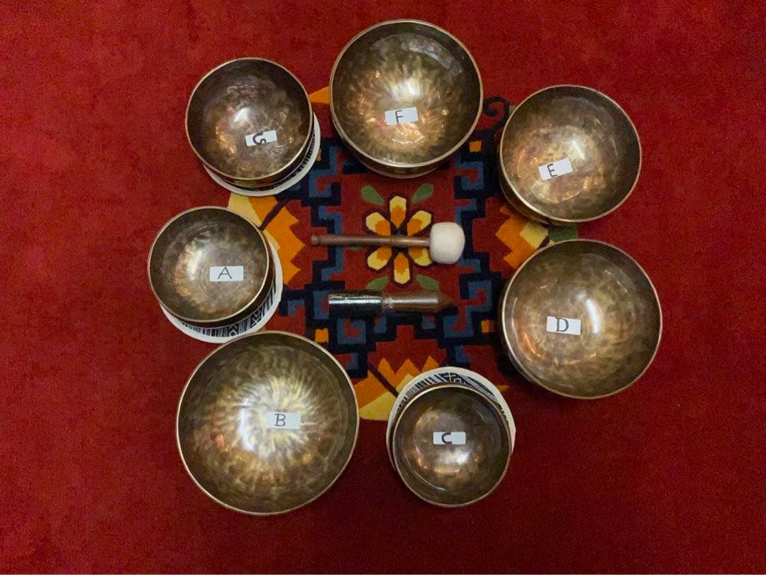 7チャクラシンギングボウルSET ⑧ 【BLACK TIGERデザイン】