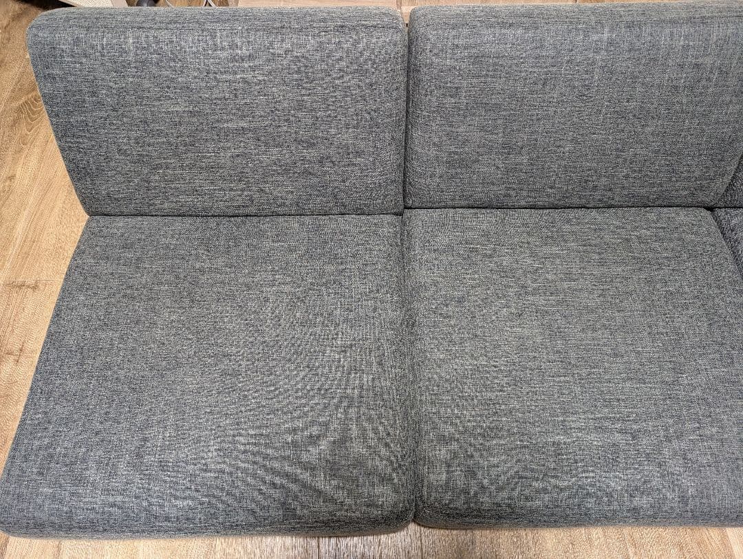 ローソファー3人掛けリクライニング カウチソファ 布張りファブリックLOWYA