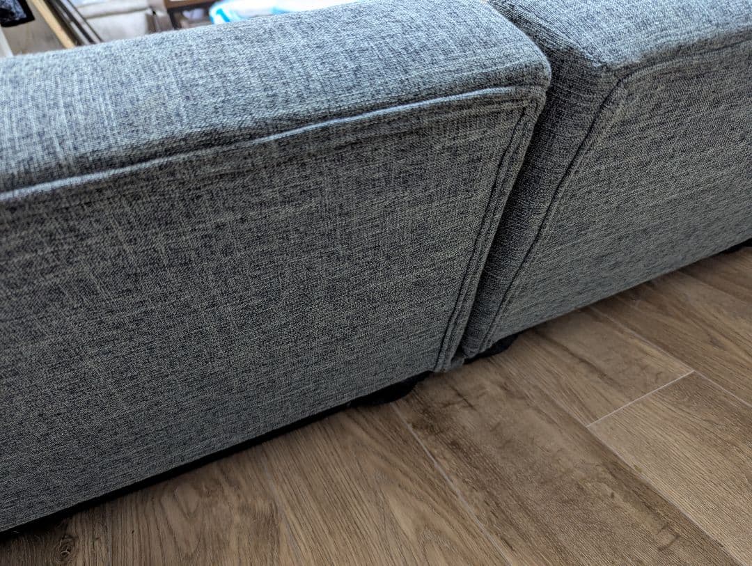 ローソファー3人掛けリクライニング カウチソファ 布張りファブリックLOWYA