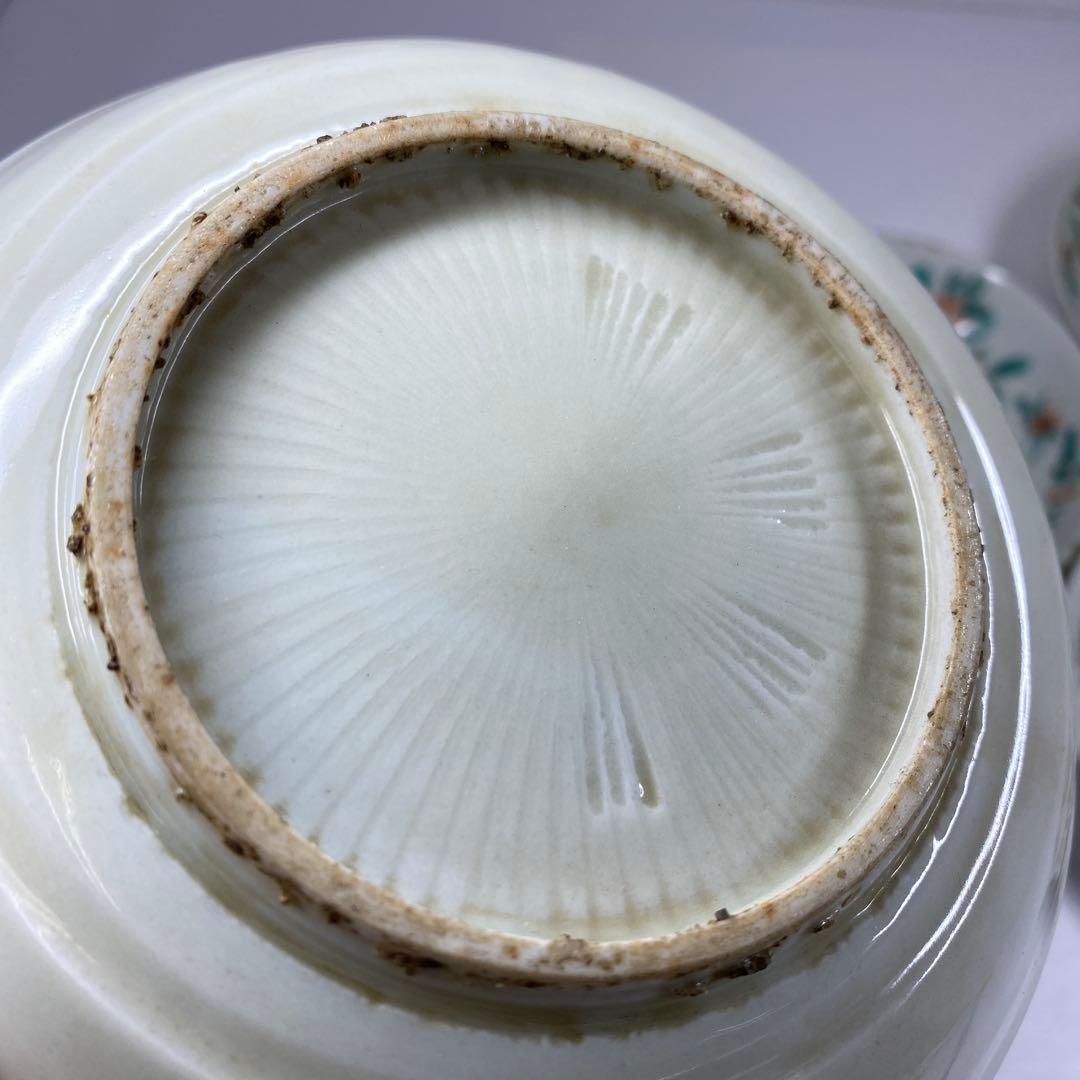 中国明時代　南京赤絵中皿5枚　木箱付　直径15㎝　東Y7-0210☆2Fトヒチサ