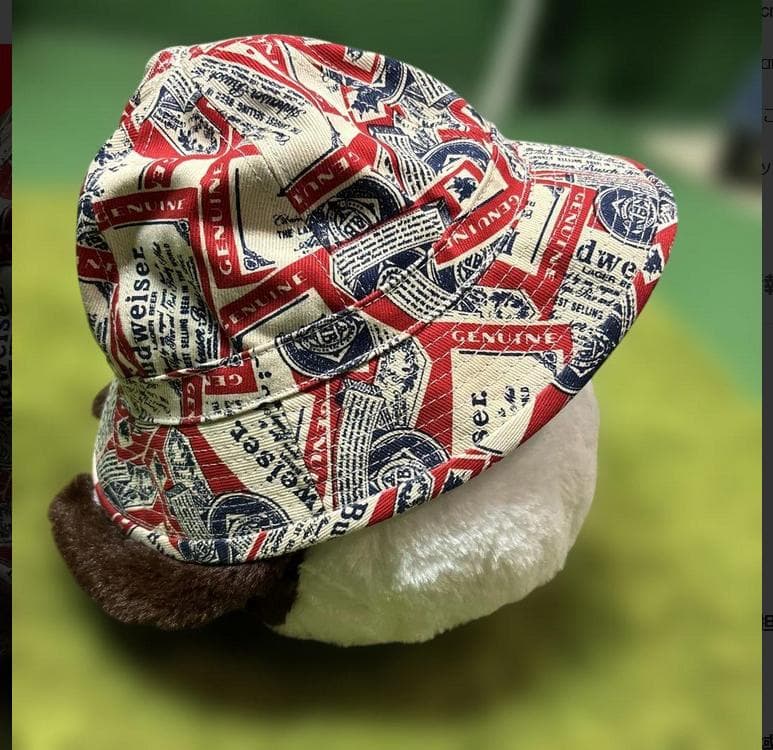 【新品L/USA製】アメカジ系！総柄バケハ2点CHAMPION×バドワイザー