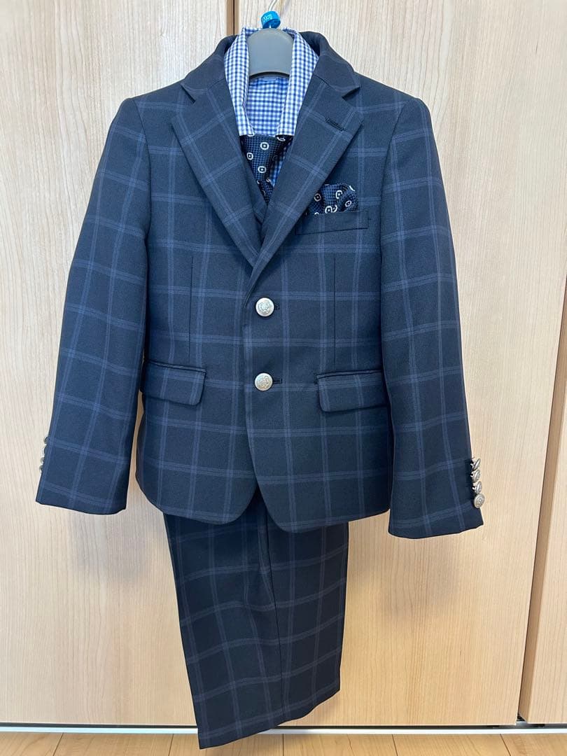 ワンダーファクトリー 卒園 入学式 男の子 120 スーツ セット 靴