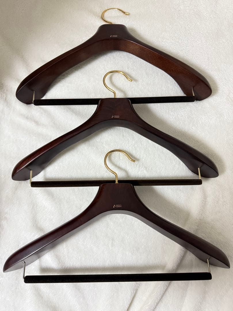 ♡ナカタハンガー　AUT-05　木製ハンガー　43cm　3本セット