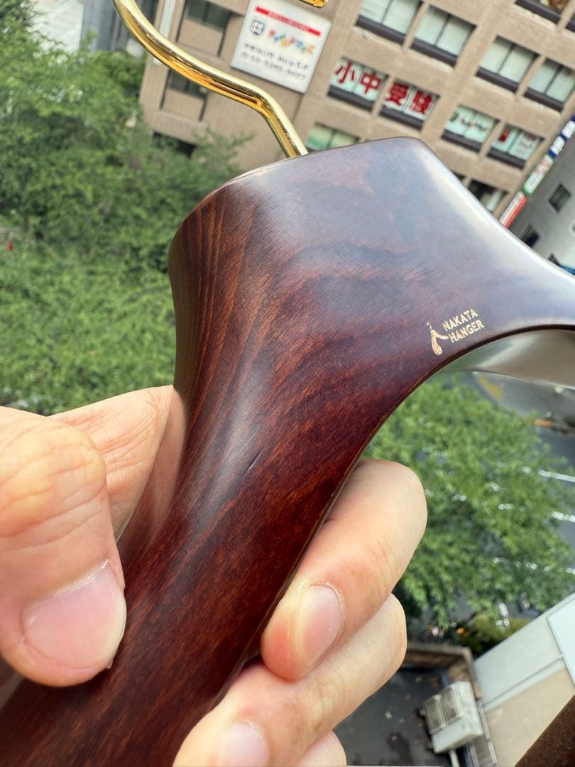 ♡ナカタハンガー　AUT-05　木製ハンガー　43cm　3本セット