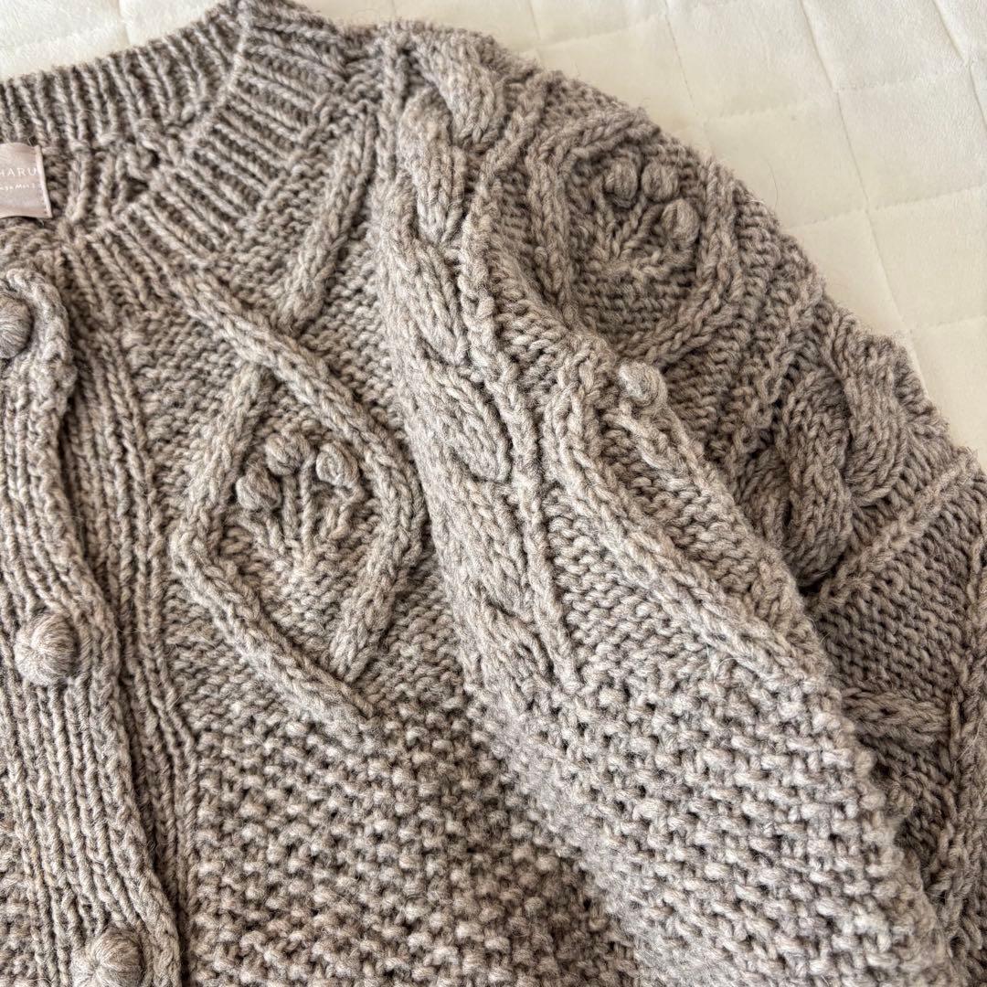 TSUHARU by Samansa Mos2 ペルーニット柄編みカーディガン