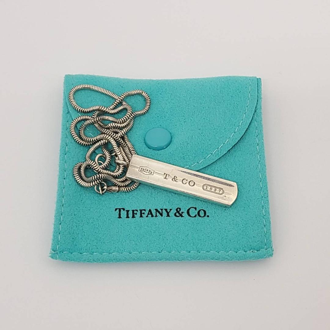 ティファニー ネックレス 1837 バー プレート 925刻印 シルバー ①