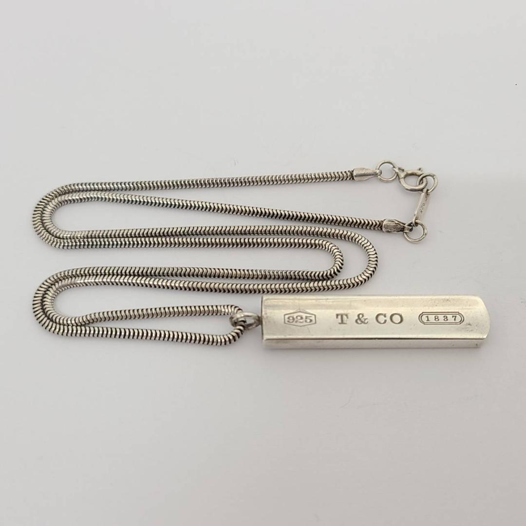 ティファニー ネックレス 1837 バー プレート 925刻印 シルバー ①