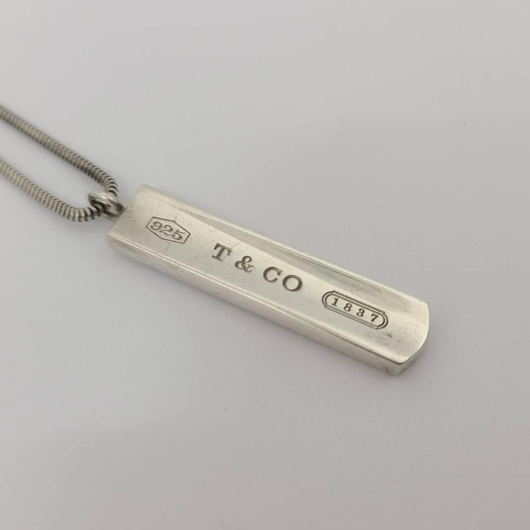 ティファニー ネックレス 1837 バー プレート 925刻印 シルバー ①