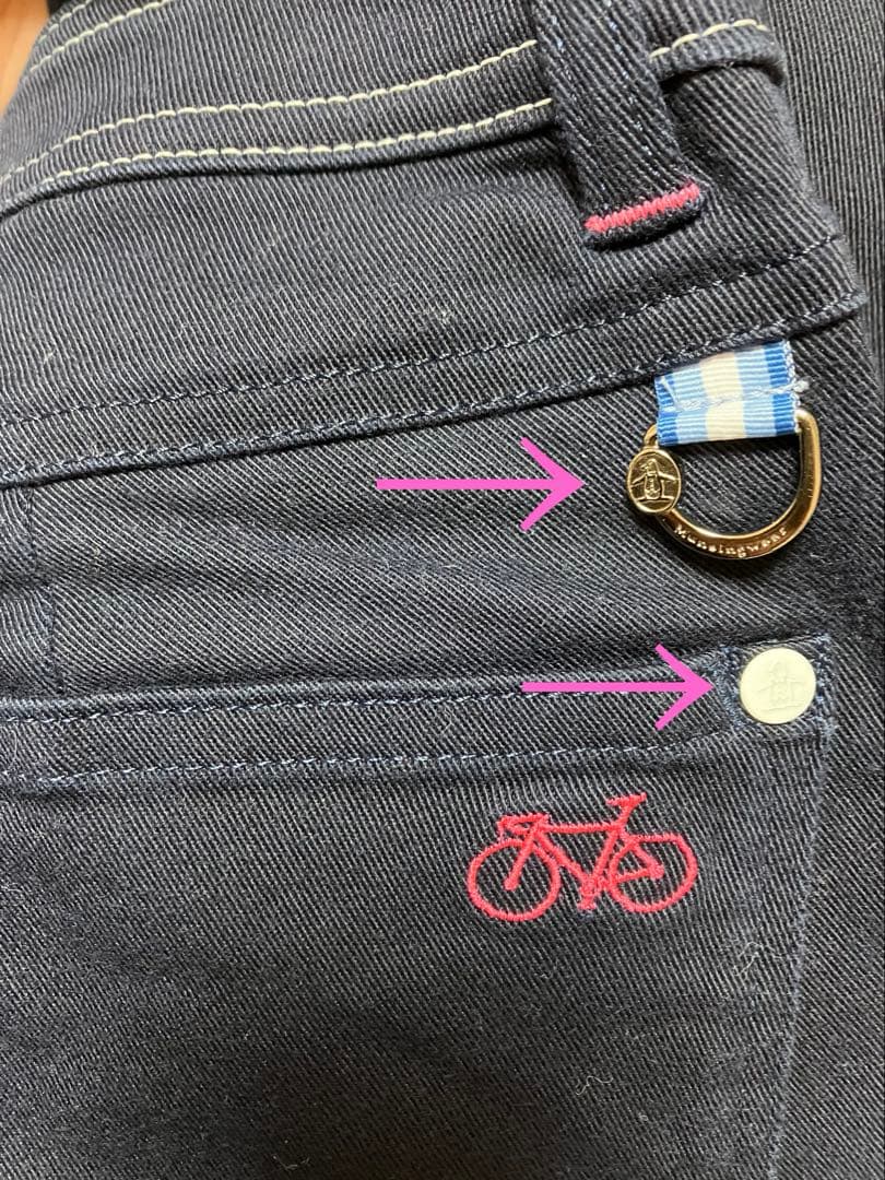 専用 未使用 マンシングウェア ゴルフ パンツ 11号 ネイビー ペンギン刺繍