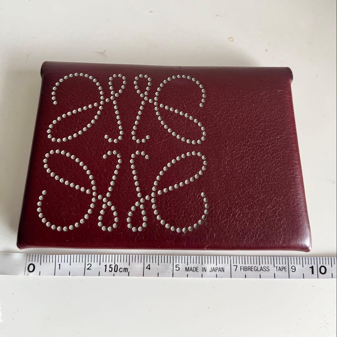 ロエベ　バーガンディレザーカードケース