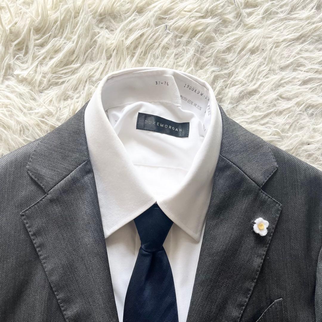 <極美品>LARDINI easy wear グレー ウール ジャケット 46