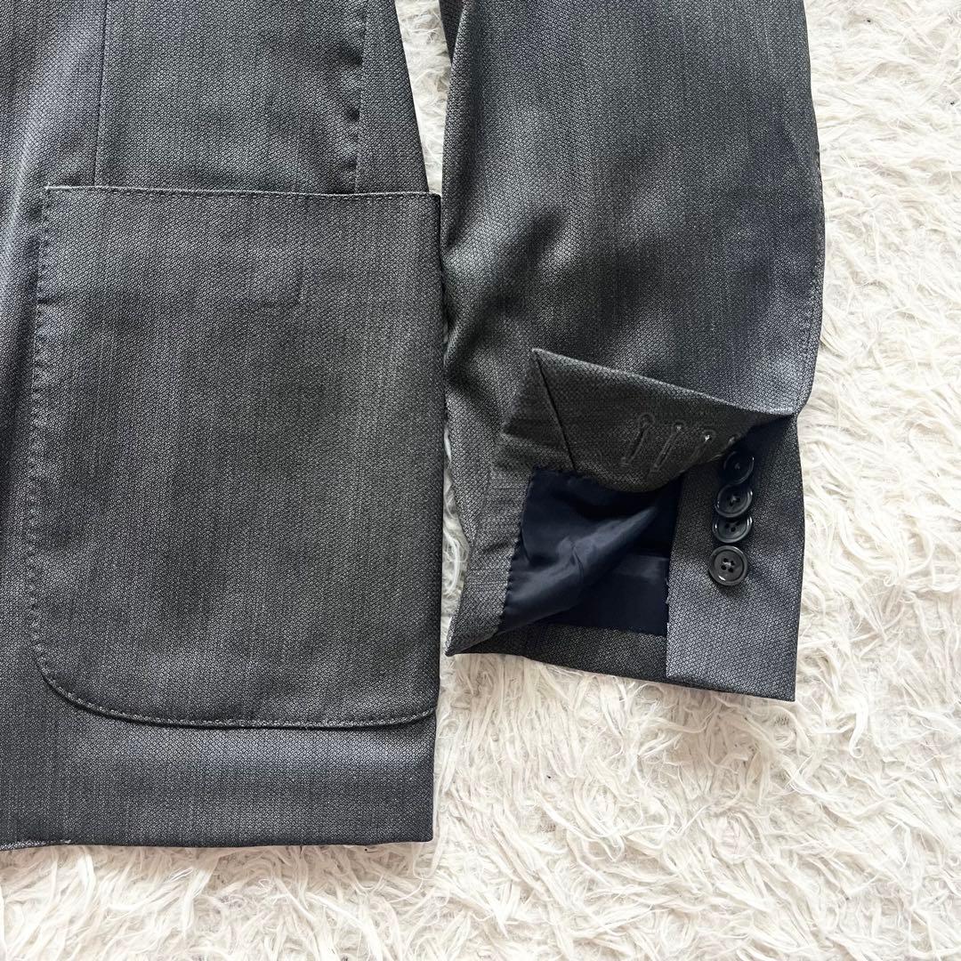<極美品>LARDINI easy wear グレー ウール ジャケット 46