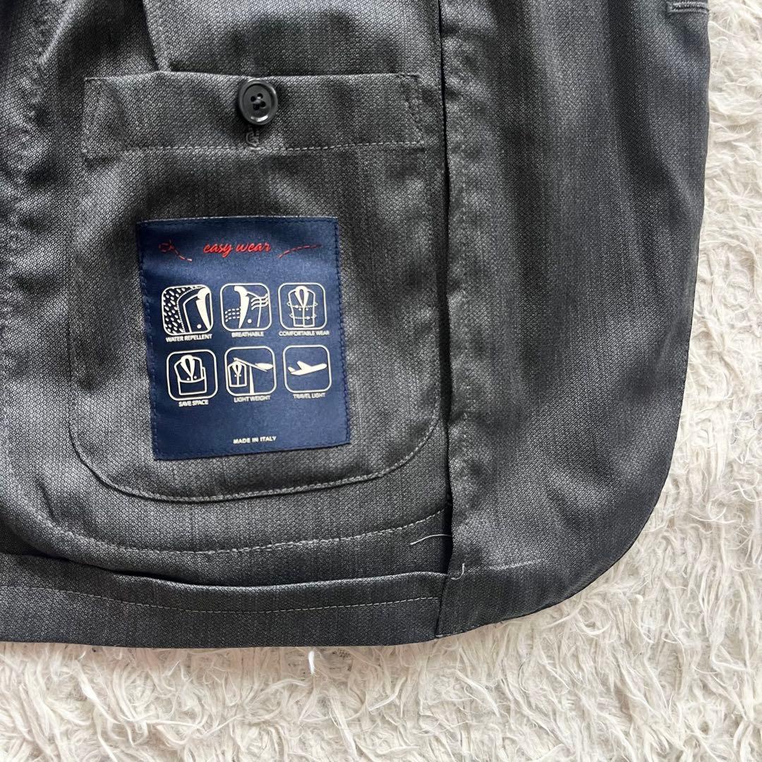 <極美品>LARDINI easy wear グレー ウール ジャケット 46