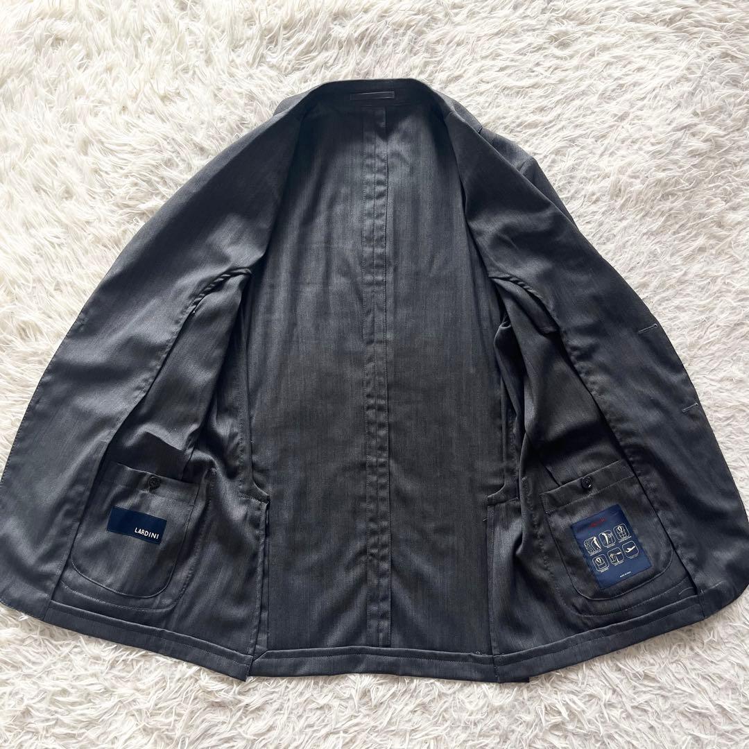 <極美品>LARDINI easy wear グレー ウール ジャケット 46