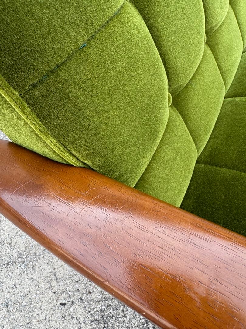 kチェア 60 カリモク モケットグリーン 北欧 ソファ シンプル 2シーター