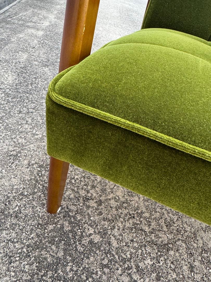 kチェア 60 カリモク モケットグリーン 北欧 ソファ シンプル 2シーター