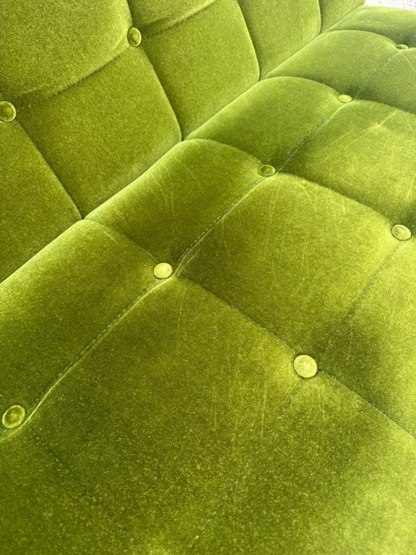 kチェア 60 カリモク モケットグリーン 北欧 ソファ シンプル 2シーター