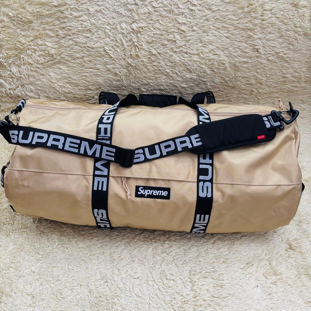 希少　18ss Supreme ボストンバック　Tan ベージュ　ボックスロゴ