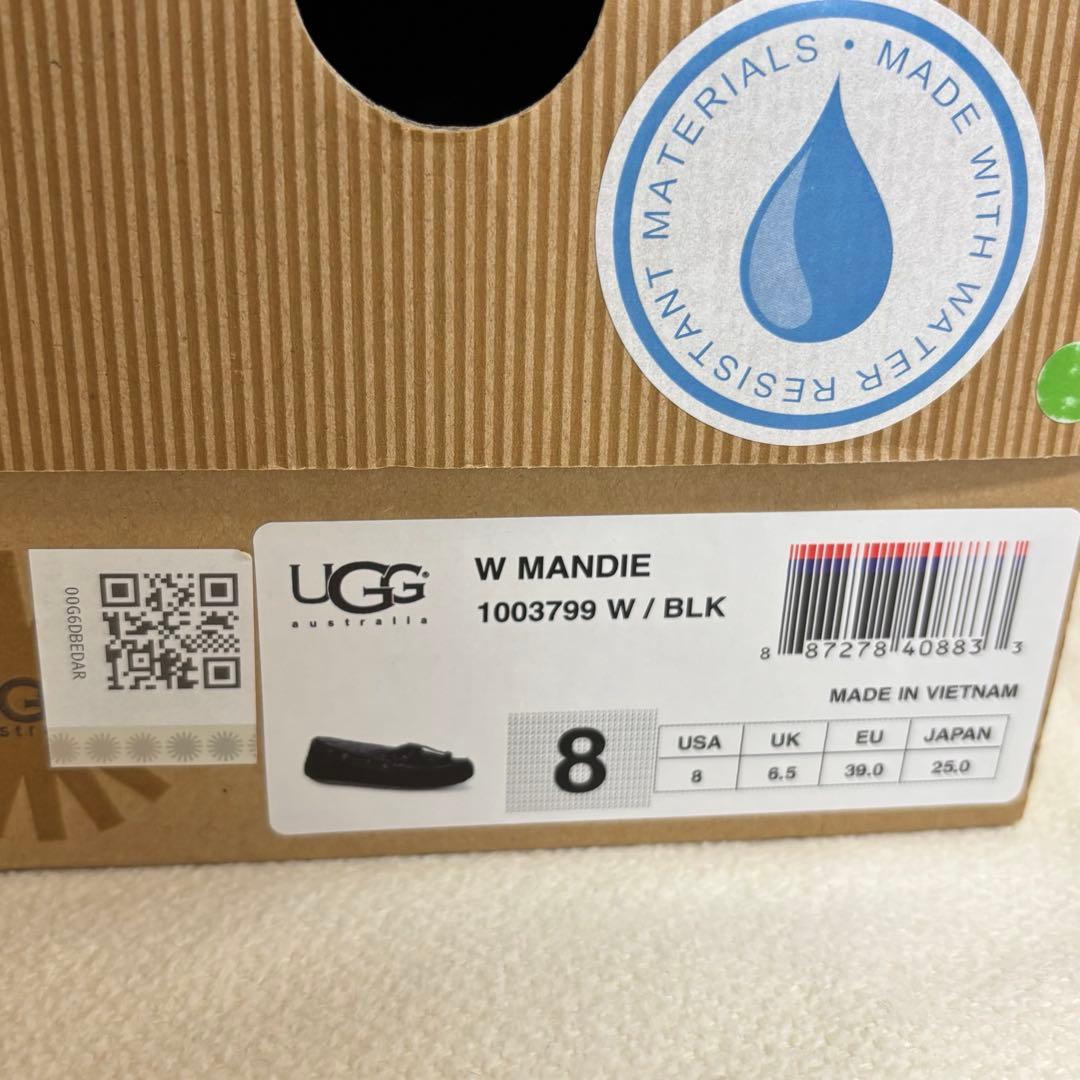 新品 UGG アグ ムートン モカシン マンディ ブラック 25