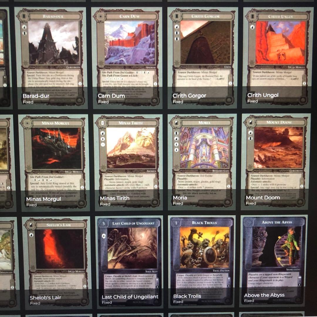 ミドルアース　カード　チャレンジデッキI ccg コンプ　指輪物語　希少