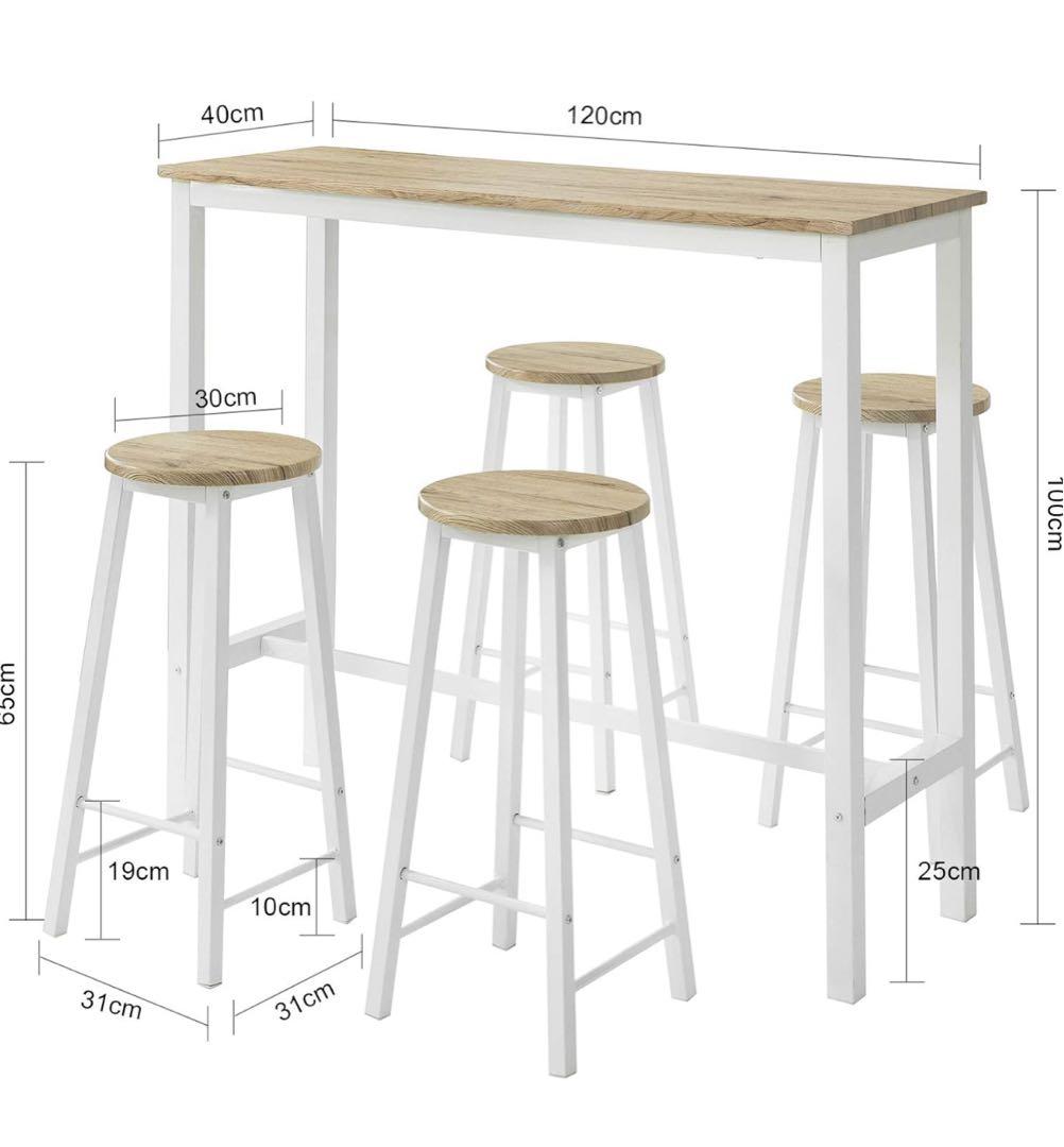 【色:ブラック】SoBuy カウンターテーブル セット OGT22-SCH