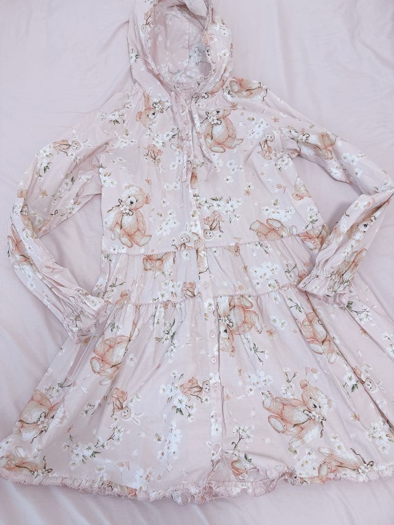 pinkhouse♡ 桜テディ♡ チュニックワンピ、エプロン♡