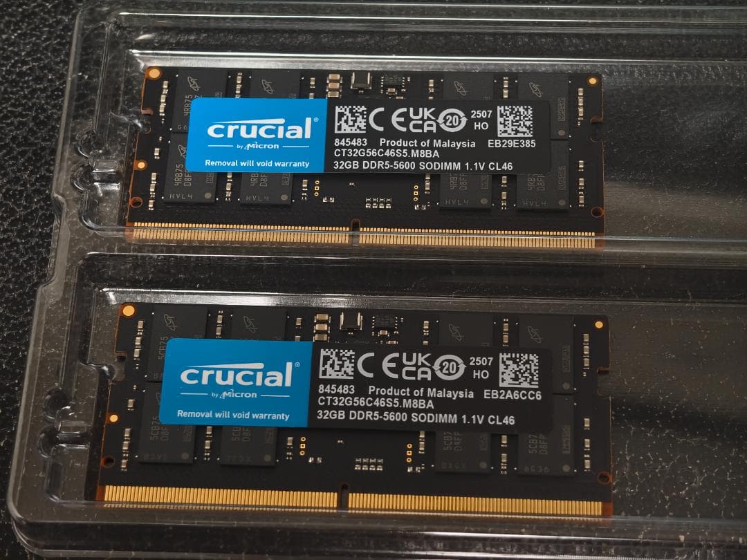 crucial 64GB(32GB×2) DDR5-5600 メモリー