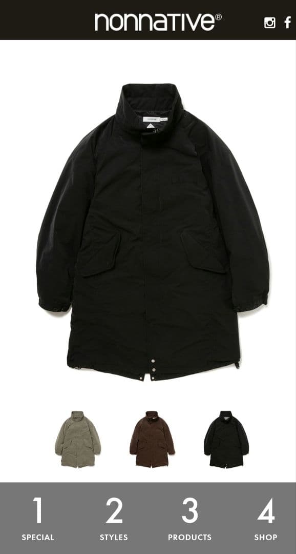 24AW nonnative NN-J4518 ブラック モッズコート