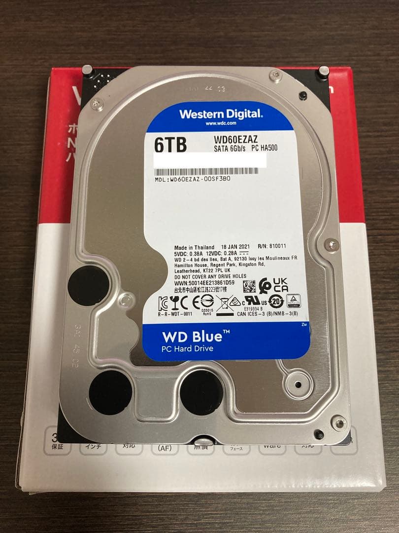 WD Blue 6TB 内蔵型ハードディスクドライブ WD60EZAZ